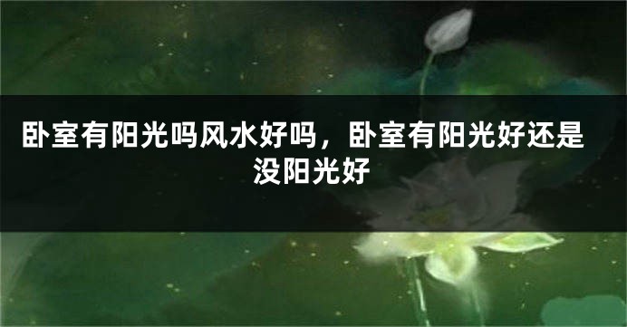 卧室有阳光吗风水好吗,卧室有阳光好还是没阳光好