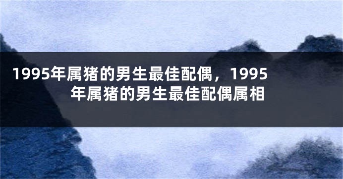 1995年属猪的男生最佳配偶,1995年属猪的男生最佳配偶属相