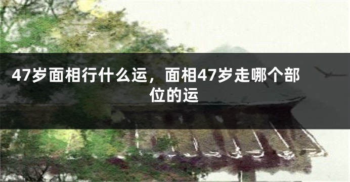 47岁面相行什么运，面相47岁走哪个部位的运