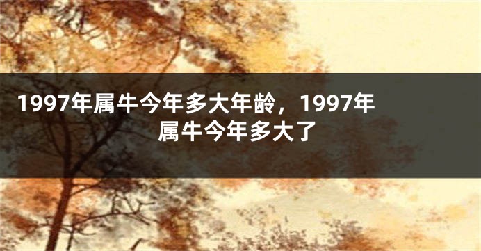 1997年属牛今年多大年龄，1997年属牛今年多大了