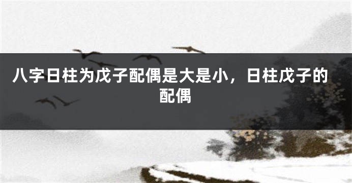 八字日柱为戊子配偶是大是小，日柱戊子的配偶
