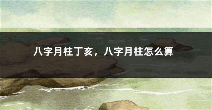 八字月柱丁亥,八字月柱怎么算