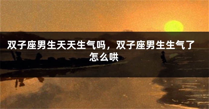 双子座男生天天生气吗，双子座男生生气了怎么哄