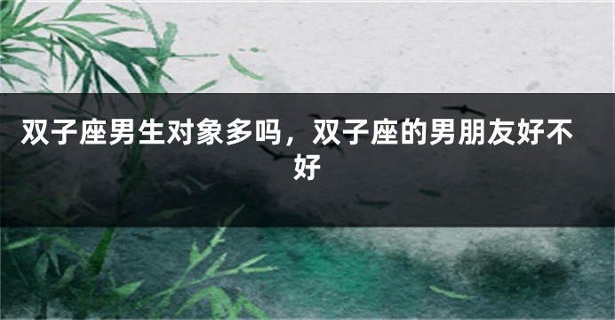 双子座男生对象多吗，双子座的男朋友好不好
