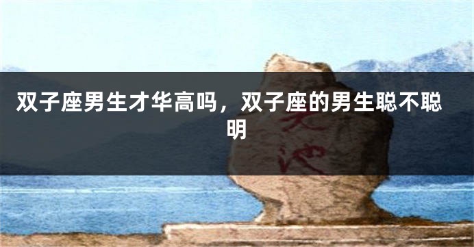 双子座男生才华高吗，双子座的男生聪不聪明