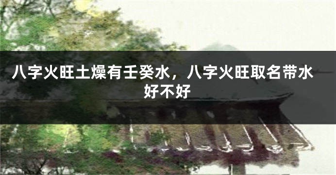 八字火旺土燥有壬癸水,八字火旺取名带水好不好