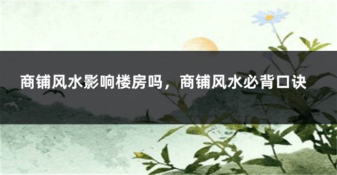 商铺风水影响楼房吗，商铺风水必背口诀