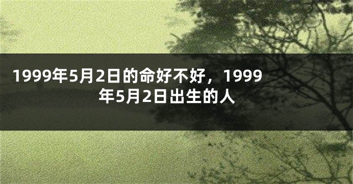 1999年5月2日的命好不好，1999年5月2日出生的人