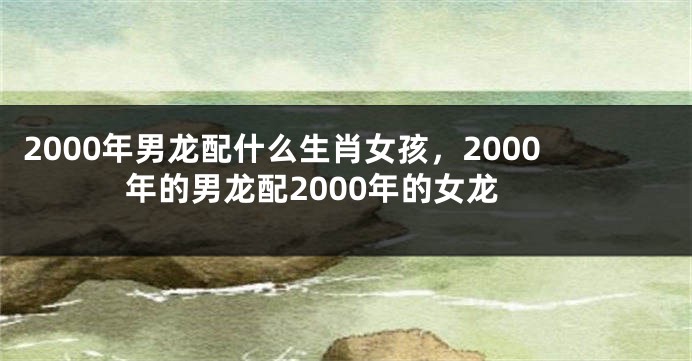 2000年男龙配什么生肖女孩，2000年的男龙配2000年的女龙