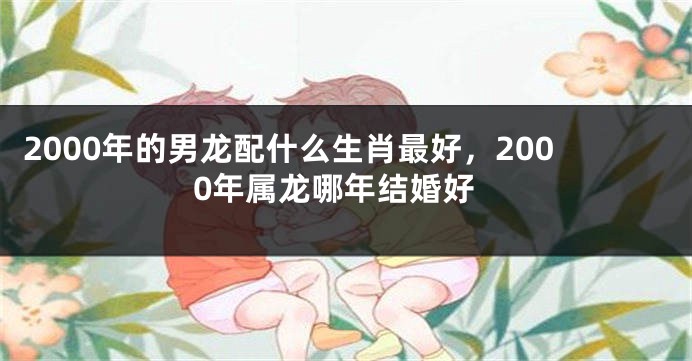 2000年的男龙配什么生肖最好，2000年属龙哪年结婚好