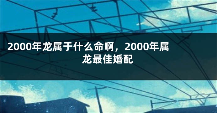 2000年龙属于什么命啊，2000年属龙最佳婚配
