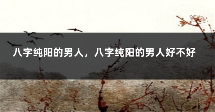 八字纯阳的男人，八字纯阳的男人好不好