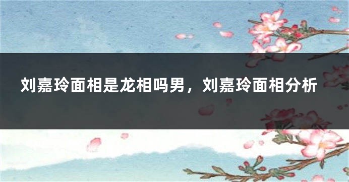 刘嘉玲面相是龙相吗男,刘嘉玲面相分析