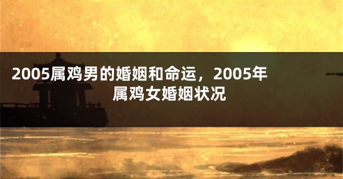 2005属鸡男的婚姻和命运，2005年属鸡女婚姻状况