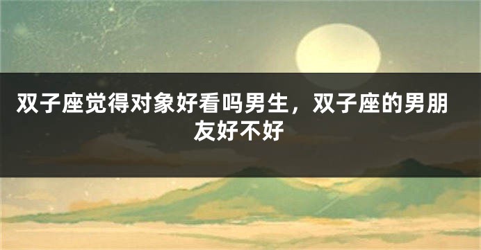 双子座觉得对象好看吗男生，双子座的男朋友好不好