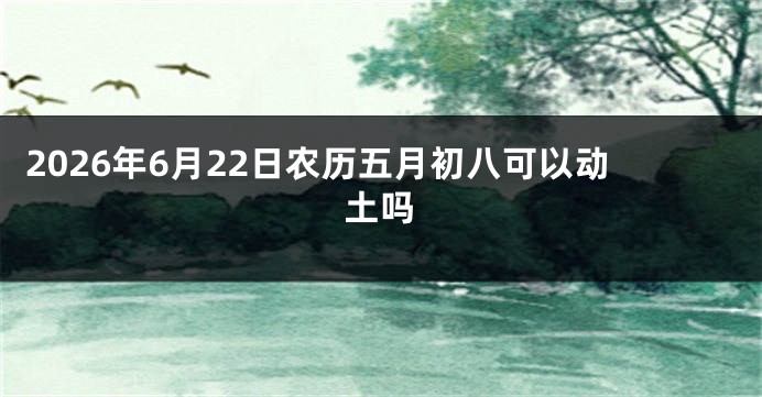 2026年6月22日农历五月初八可以动土吗