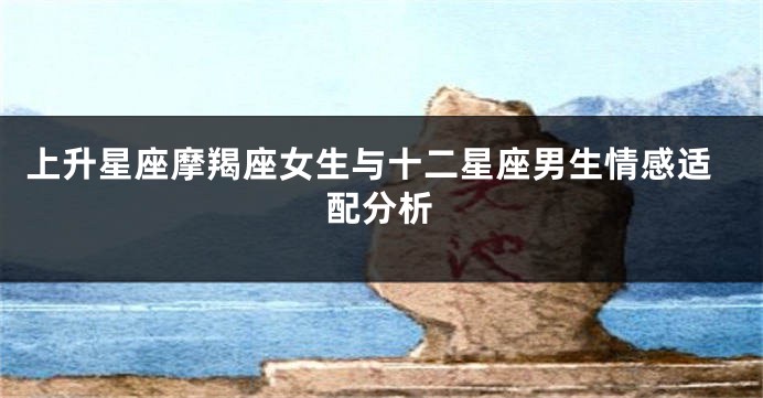 上升星座摩羯座女生与十二星座男生情感适配分析