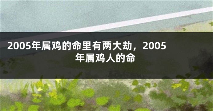 2005年属鸡的命里有两大劫，2005年属鸡人的命