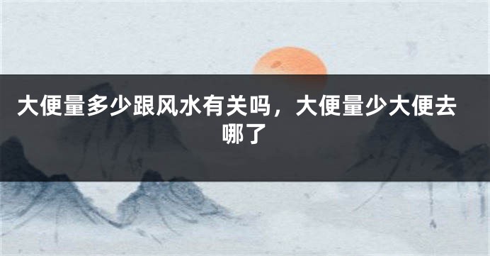 大便量多少跟风水有关吗,大便量少大便去哪了