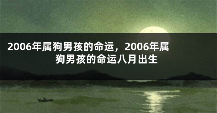 2006年属狗男孩的命运，2006年属狗男孩的命运八月出生