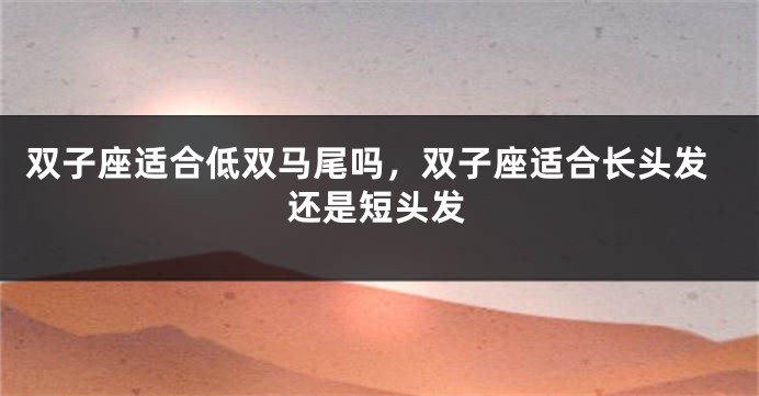 双子座适合低双马尾吗，双子座适合长头发还是短头发