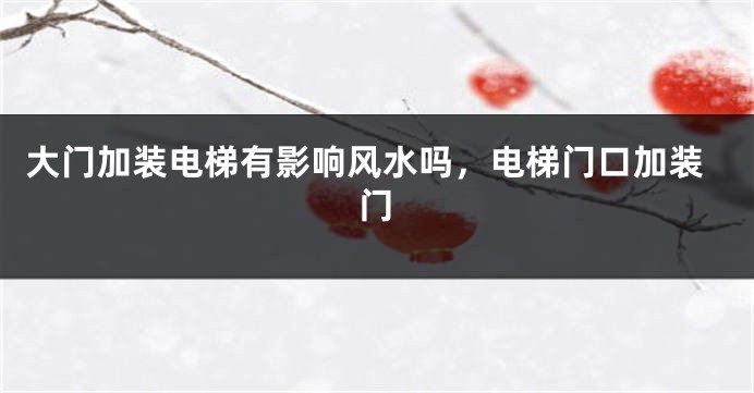 大门加装电梯有影响风水吗，电梯门口加装门