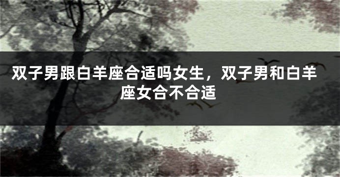 双子男跟白羊座合适吗女生，双子男和白羊座女合不合适