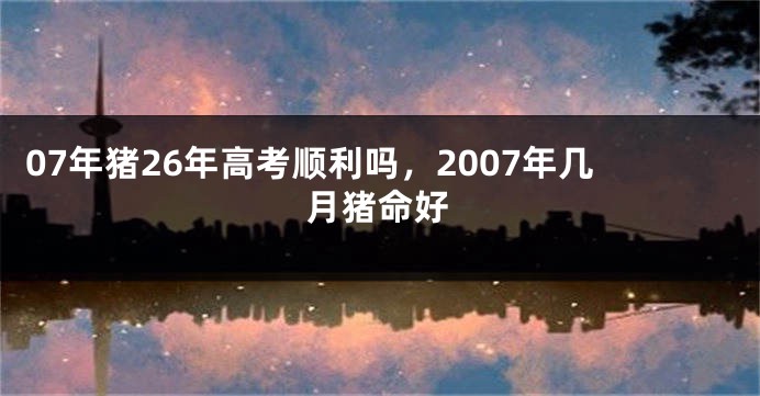 07年猪26年高考顺利吗，2007年几月猪命好