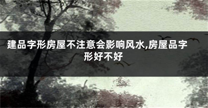 建品字形房屋不注意会影响风水,房屋品字形好不好