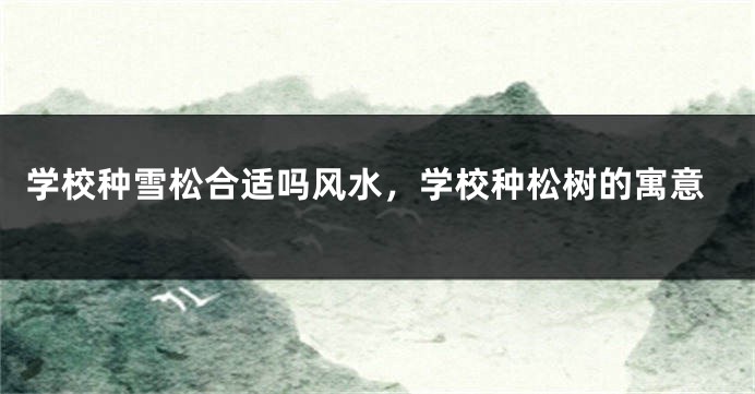 学校种雪松合适吗风水，学校种松树的寓意