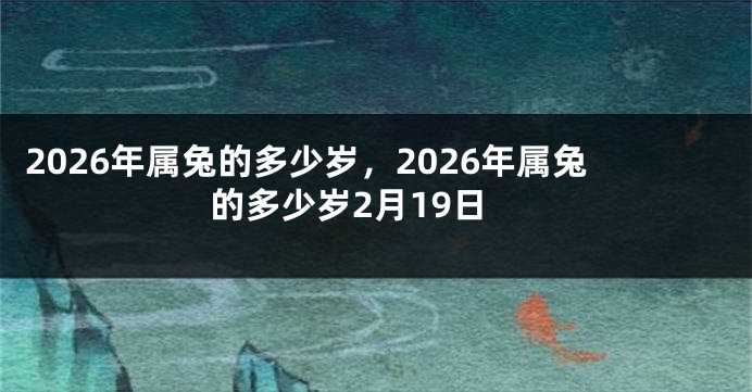 2026年属兔的多少岁,2026年属兔的多少岁2月19日