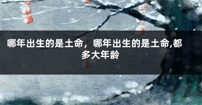 哪年出生的是土命，哪年出生的是土命,都多大年龄