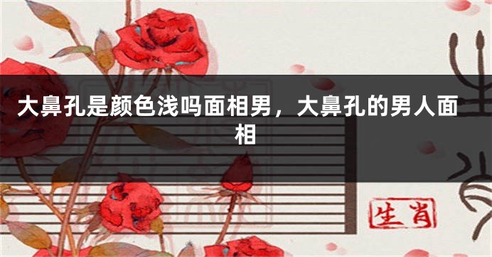 大鼻孔是颜色浅吗面相男，大鼻孔的男人面相