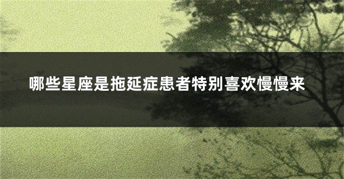 哪些星座是拖延症患者特别喜欢慢慢来