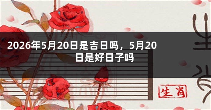 2026年5月20日是吉日吗,5月20日是好日子吗