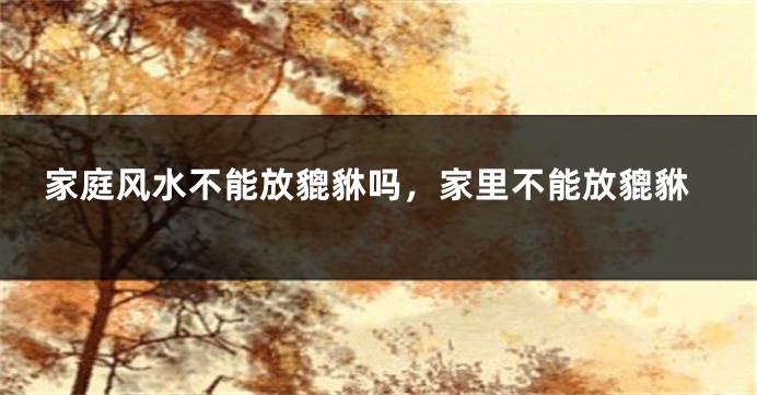 家庭风水不能放貔貅吗,家里不能放貔貅