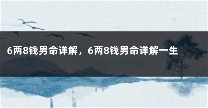 6两8钱男命详解，6两8钱男命详解一生