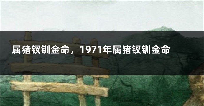 属猪钗钏金命，1971年属猪钗钏金命