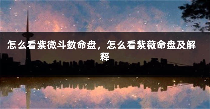 怎么看紫微斗数命盘，怎么看紫薇命盘及解释