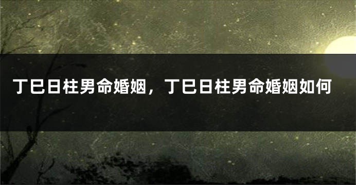丁巳日柱男命婚姻,丁巳日柱男命婚姻如何