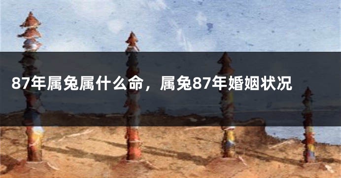 87年属兔属什么命，属兔87年婚姻状况