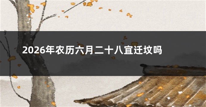 2026年农历六月二十八宜迁坟吗