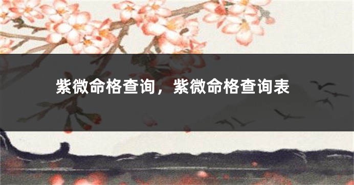 紫微命格查询，紫微命格查询表