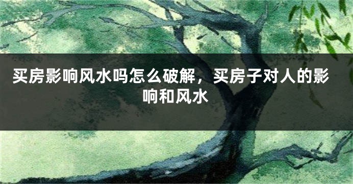 买房影响风水吗怎么破解,买房子对人的影响和风水