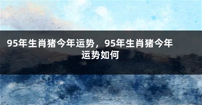 95年生肖猪今年运势，95年生肖猪今年运势如何