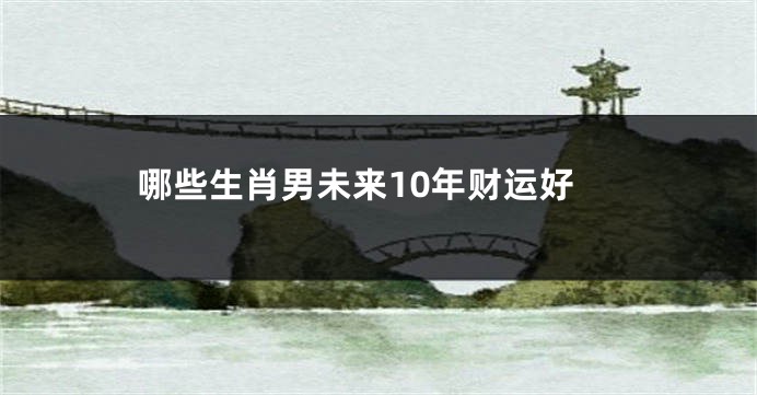 哪些生肖男未来10年财运好
