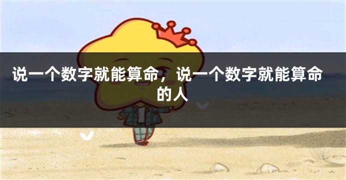 说一个数字就能算命，说一个数字就能算命的人