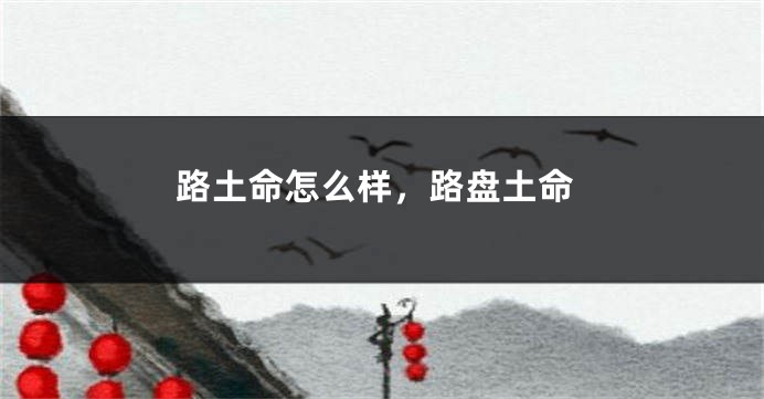 路土命怎么样，路盘土命