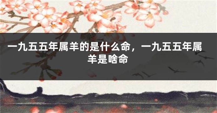 一九五五年属羊的是什么命，一九五五年属羊是啥命
