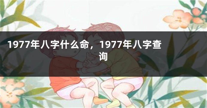 1977年八字什么命，1977年八字查询